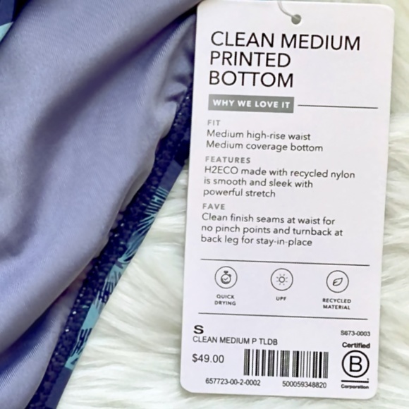 Athleta Clean Printed Bottom Tigerlily Blue - Picture 5 of 6